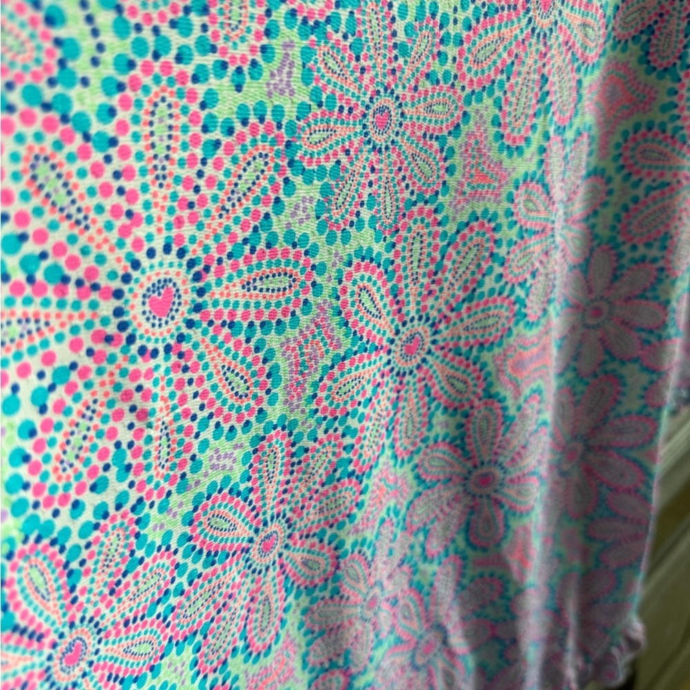 BeachTime Floral V-Neck Ruffle Hem Top - Picture 2 of 4